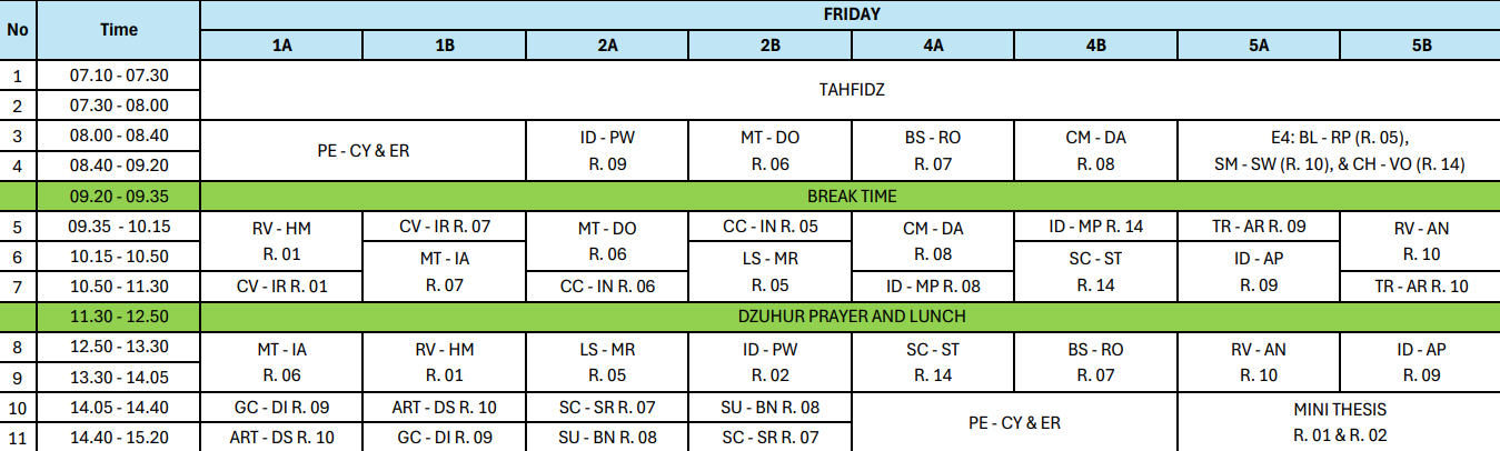 Schedule 5